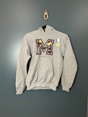 NWT NCAA Morehouse College Maroon Tigers Gray Youth Hooded Sweatshirt - L